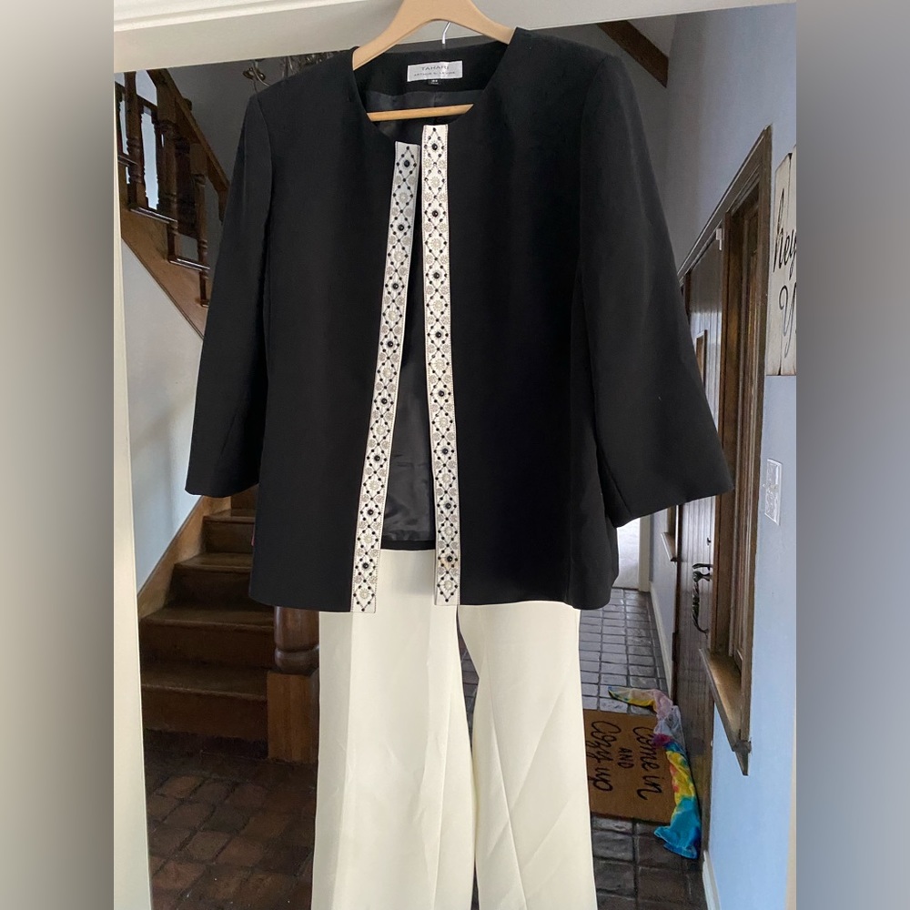 2 pc Navy and White Suit from Dillards